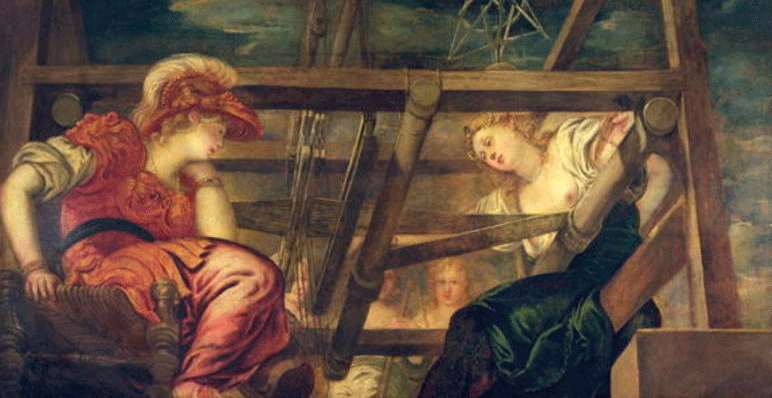Atenea y Aracne, c.1475- 85, Jacopo Tintoretto